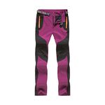 LY4U Hiking Trousers Women Quick Dry Lightweight Outdoor Sports Pants Purple UK XXL(Tag 4XL)