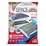 Spacesaver Premium Vacuum Storage Bags. 80% More Storage! Hand-Pump for Travel! Double-Zip Seal and Triple Seal Valve! Vacuum Sealer Bags for Comforters, Blankets, Bedding, Clothing! (Large 10 Pack)