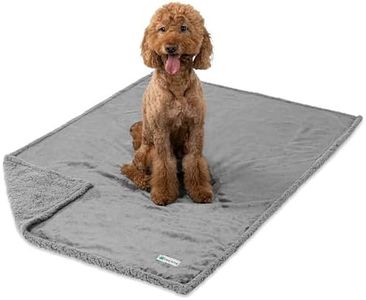 PetAmi WATERPROOF Dog Blanket for Medium Large Dog, Pet Puppy Blanket Couch Cover Protection, Sherpa Fleece Cat Blanket, Sofa Bed Furniture Protector Reversible Soft Plush Washable 60x40 Light Grey