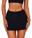 Navneet Women Mini Skirt Bodycon Pencil Skirt Sexy Micro Skirt Casual Short Skirt Office Work Clubbing Black XS