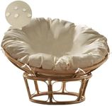 Sqodok Papasan Cushion Cover Only, 50in Outdoor Indoor Papasan Chair Cushion Covers Water Resistant, Machine Washable Papasan Chair Cushion Slipcover with Zipper and Straps (Beige)