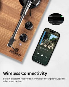 Bluetooth Vinyl Record Player – Wireless Turntable with Built-In Speakers