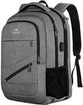 MATEIN Laptop Backpack,TSA Large Travel Backpack for Women Men, 17 Inch Business Flight Approved Carry On Backpack with USB Charger Port and Luggage Sleeve, Durable College Rucksack, Grey