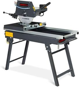 EBERTH Coupe Carrelage Electrique, Coupe Carreaux (2000 Watt, lame de scie diamant Ø 350mm, profondeur de coupe 100mm, longueur de coupe 800mm, pivotant jusqu'à 45°, pompe à eau, table pliante)