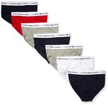 Tommy Hilfiger Men's Underwear Cotton Classics Megapack Brief - Amazon Exclusive, 3 Navy, 2 Grey Heather,1 Red, 1 White, Medium