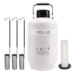 YUEWO Cryogenic Container Liquid Nitrogen LN2 Tank mouth diameter 50mm with 3 Canisters and Carry Bag (10L)