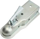 CHICIRIS Trailer Coupling, Heavy Duty Impact Resistant Straight Tow Trailer Coupling 50mm Tow Ball 75mm Sport Vehicle Channel for Pipe