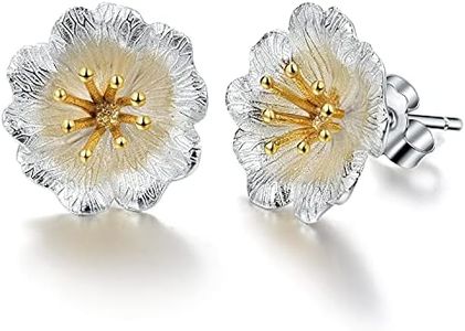 ✦ Gifts for women ✦ Springlight earrings silver 925 stud earrings wild rose flower stud earrings handmade jewellery ladies youth dedication gifts girls., Sterling Silver