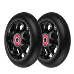 2Pcs Replacement 110 mm Pro Stunt Scooter Wheel with ABEC 9 Bearings Fit for MGP/Razor/Lucky Pro Scooters (C-Black)