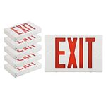 EXITLUX 6 Pack Red LED Exit Signs with Emergency Lights UL Listed-Double Face Hardwired Red LED Standard Exit Emergency Sign Lighting for Busniess