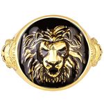 GIVA 925 Silver Golden Roar Of Tiger Men's Ring, Adjustable | Gifts for Men and Boys | With Certificate of Authenticity and 925 Stamp | 6 Months Warranty*