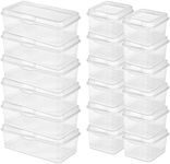 Sterilite 6-Pack Rectangular Large & 12-Pack Square Small FlipTop, Clear Plastic Storage Box with Hinged Lid - Stackable Multipurpose Organizer for Art and Craft Supplies, Accessories, Photos & CDs