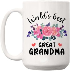 Worlds Best Great Grandma Mug - ideas Great Grandma Presents, Gifts for Great Grandma from Grandkids, Grandson - Christmas, Mother's Day, Birthday Gifts for Great Grandmother, Great Grandma Cup