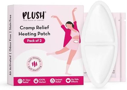 Plush 8+ Hour Instant Cramp Relief Heating Patch (Pack of 2) | 100% Herbal & Safe | Air Activated | No Side Effects