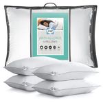 Sealy Anti-Allergy Pillows - Medium Support Bed Pillows for All Sleeping Positions with Fibadown Fibres and Piped Edges - Machine Washable, Pack of 4