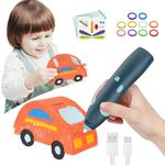 PATPAT® 3D Pen for Kids, 3D Pen with Adapter, USB Wireless 3D Pen with 10 Roll 2m Long 3D Pen Filament, Doodle Gadgets for Students Magical Pen