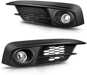 AUTOSAVER88 Fog Lights Compatible with 16-18 2016 2017 2018 Civic 2-Door / 4-Door Fog Light Replacement (Clear Glass Lens w/Wiring Harness and Switch)