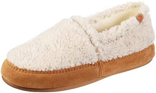 Acorn Women’s Moc Slippers with Comfortable Cloud-Like Feel, Soft and Cozy Uppers and Non-Slip Sole, Recycled - Natural, 9.5-10.5