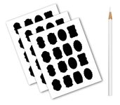 JURUOXIN 99 Pieces Waterproof Vinyl Stickers RE-WRITABLE Chalkboard Labels with Pen herb and Spice Jam Jar Cup for Mason Jars Glass Bottle, Decals Craft, Kitchen Jar (5cm x 3.5cm, Black)