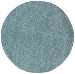 SAFAVIEH August Shag Collection 9' Round Aqua AUG900J Solid 1.2-inch Thick Area Rug