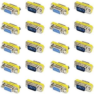 XLX 20PCS(10Pairs) DB9 9 Pin Male to Male Female to Female RS-232 Plate Insert Type Connectors Serial to Terminal Cable Gender Changer Coupler Adapter Assortment Kit