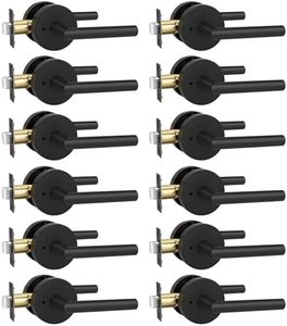 Goldenwarm Black Door Handles Interior, Privacy Matte Black Interior Door Handles, Heavy Duty Zinc Alloy Black Door Lever for Bedroom and Bathroom (12 Pack)