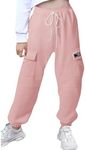 SANGTREE Girls & Women's Cargo Jogger Pants, 3 Years - Women 3XL, 2#pink Sweatpants, Medium