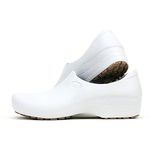 Sticky Nursing Shoes Women - Chefs - Kitchen - Nurses - Clogs for Work - Waterproof Non Slip (White, 7)