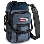 Wild Wolf Outfitters Water Bottle Holder for 64oz Bottles Blue - Carry, Protect and Insulate Your Best Flask with This Military Grade Carrier w/ 2 Pockets & an Adjustable Padded Shoulder Strap.