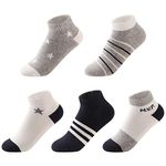 SUNBVE Little Kids Boys MVP Soft Cotton Low Cut Socks 5 Pack