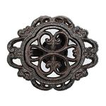 Sungmor Cast Iron Teapot Warmer Dish Cups Heater Pot Trivet - Rustic & Graceful Pattern Design with Tealight Holder - Heavy Duty & Decorative Candle Holder Stands for Heat Food Coffee Milk or Tea