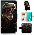 for iPod 7, iPod 6, iPod Touch 7th, 6th Generation, Designed Flip Wallet Case Cover, A24449 Tyrannosaurus Horror Dinosaur 24449