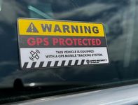 EppoBrand 3pcs Car GPS Protected Tracking Alarm Anti-Theft Warning Vinyl Sticker Sign with Anti-Scratch Coating 1.5" x 3" for Vehicle Electric Scooter Bike E-Bike Car Truck Accessories