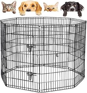 Taily 42" Dog Playpen 8 Panel Pet Cage Puppy Pen Enclosure Fence Exercise Foldable Play Yard Black