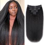 VIPbeauty Kinky Curly Human Hair Extensions Clip Ins Remy Hair Extensions Clip In Human Hair Seamless Clip In Hair Extensions Real Human Hair 8pcs Double Weft 22inch