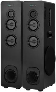 Zyrex Absolute 240W Floor Standing Tower Speaker with Wireless Mic. Support, USB, Bluetooth, 2.0 Home Theatre with LED Light Setup Extreme Dual(10Inch) Woofer (Black)