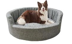 SKYMINT Reversible Round Foam Dual Ultra Soft Velvet Full Grey Color Luxury Sofa Bed PET Bed | Dog Bed | CAT Bed | Puppies Puppy Bed | Rabbit Bed (M)