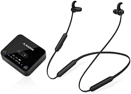 Avantree HT4186 Wireless Headphones Earbuds for TV Watching, Neckband Earphones Set w/Bluetooth Transmitter for OPTICAL Digital Audio, RCA, 3.5mm Aux Ported TVs, PLUG n PLAY, No Audio Delay