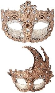 YUFENG 2pcs Venetian Masquerade Prom Party Masks Costumes Party Accessory