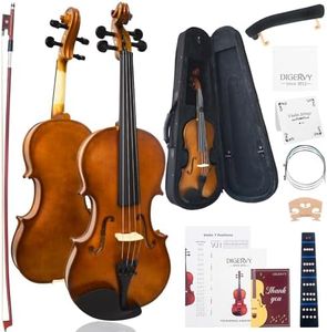 DIGERVY Violin 4/4 Full Size Kit, Violin Fiddle Set for Beginner Adults Students with Rosewood Bow, Violin Case, Shoulder Rest, Extra Strings and Bridge(Plywood, Full)
