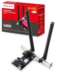 Mercusys AXE5400 Tri-Band Wi-Fi 6E Bluetooth 5.2 PCIe Adapter With Two Antennas, PCIe WiFi Card, OFDMA, MU-MIMO,Low Latency, Intel Wi-Fi 6 Chipset, Latest WPA3, Supports Windows 10/11(64bit) (MA86XE)