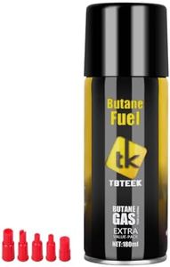 TBTeek Butane Fuel Refill, 180ml High Grade Butane Fuel Canister for Universal Lighter, Kitchen Torch, Butane Torch (1 Can)