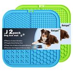 Kwispel Licking Mat for Dogs and Cats 2PCS, Premium Lick Mats with Suction Cups for Dog Anxiety Relief, Cat Lick Pad for Boredom Reducer, Dog Treat Mat Perfect for Bathing Grooming etc. (2 Pack Large)