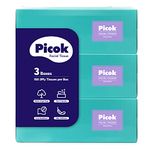 Picok Silky Soft Facial Tissues (150 X 3box), Silky Touch,100% Natural Virgin Pulp, Made in Korea