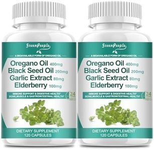 Oregano Oil Capsules Organic 12,000 mg with Black Seed Oil Garlic Elderberry - 240 Vegan Count - Immune, Digestive Support & Antioxidant for Men and Women with Vitamin D3 & Magnesium Glycinate Non GMO