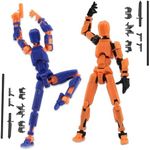 AFSVTTS Titan 13 Action Figure, (Assembly Completed) T13 Action Figure 3D Printed Multi-Jointed Movable, Desktop Decorations Game Hand Painted Figure, Lucky 13 Action Figures Titan 13 (2PCS/A)