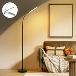 LuminexDesigns LED Floor Lamp for Living Room 18W Super Bright Dimmable Standing Lamp 2700K–6500K with Remote & Timer, Eye-Caring Reading Lamp Floor Standing, Black