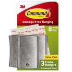 Command Universal Picture 3 Hangers (White) - Set of 3, Metallic Finish