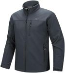 33,000ft Men's Waterproof Softshell Jacket Warm Fleece Lined Windbreaker Lightweight Soft Shell for Travel Hiking Golf
