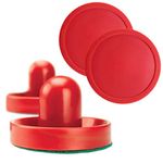 Set of Two Large 3 3/4" Air Hockey Paddles and 3 1/4" Pucks for Full Size Air Hockey Tables by Brybelly